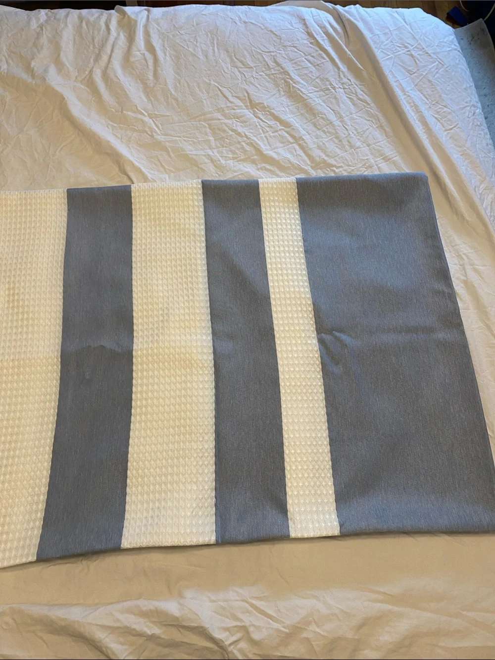 Blue and White Striped Shower Curtain
